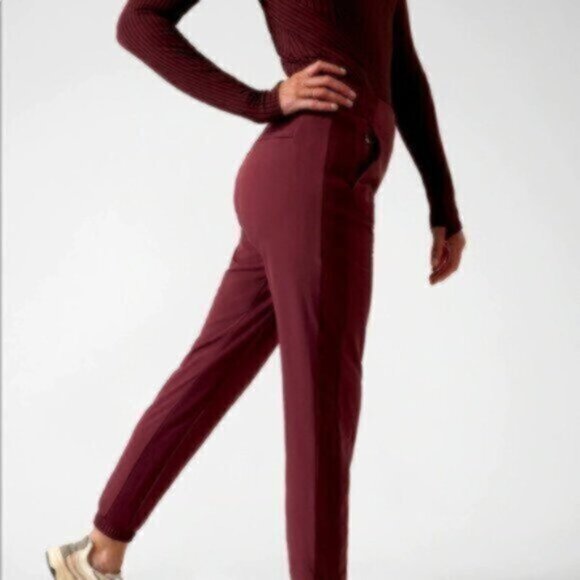 NWOT Esprit Burgundy Drawstring Joggers - Picture 4 of 13